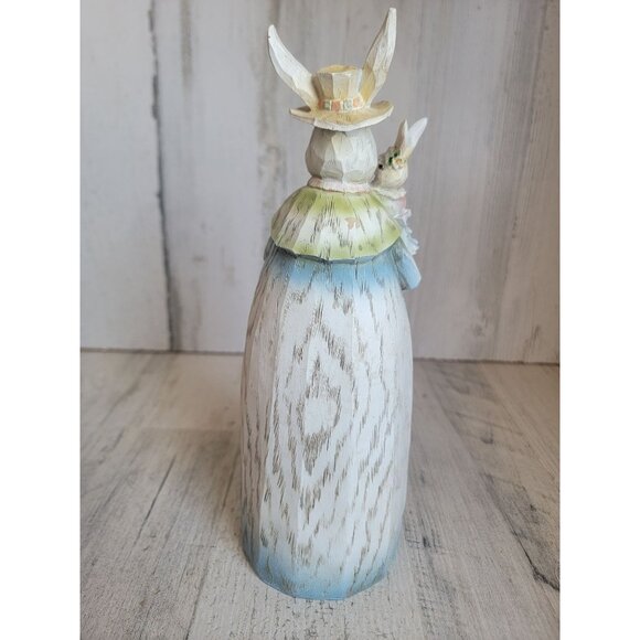 Rabbit mother child sencic picture Easter home decor figure - Picture 5 of 5